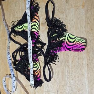 Colorful Fringed String Bikini